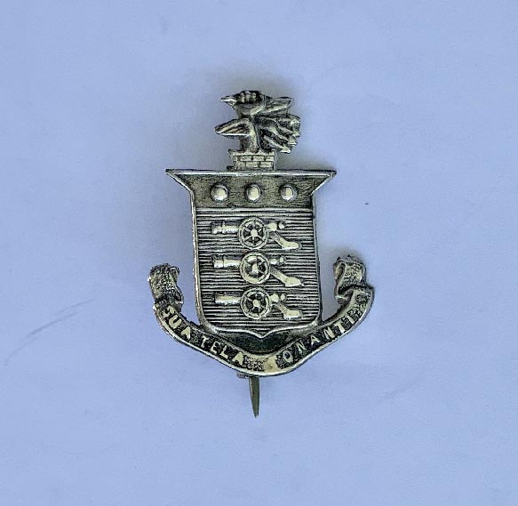 military WWI sterling silver Royal Army Ordnance Corps badge pin Birmingham 1915